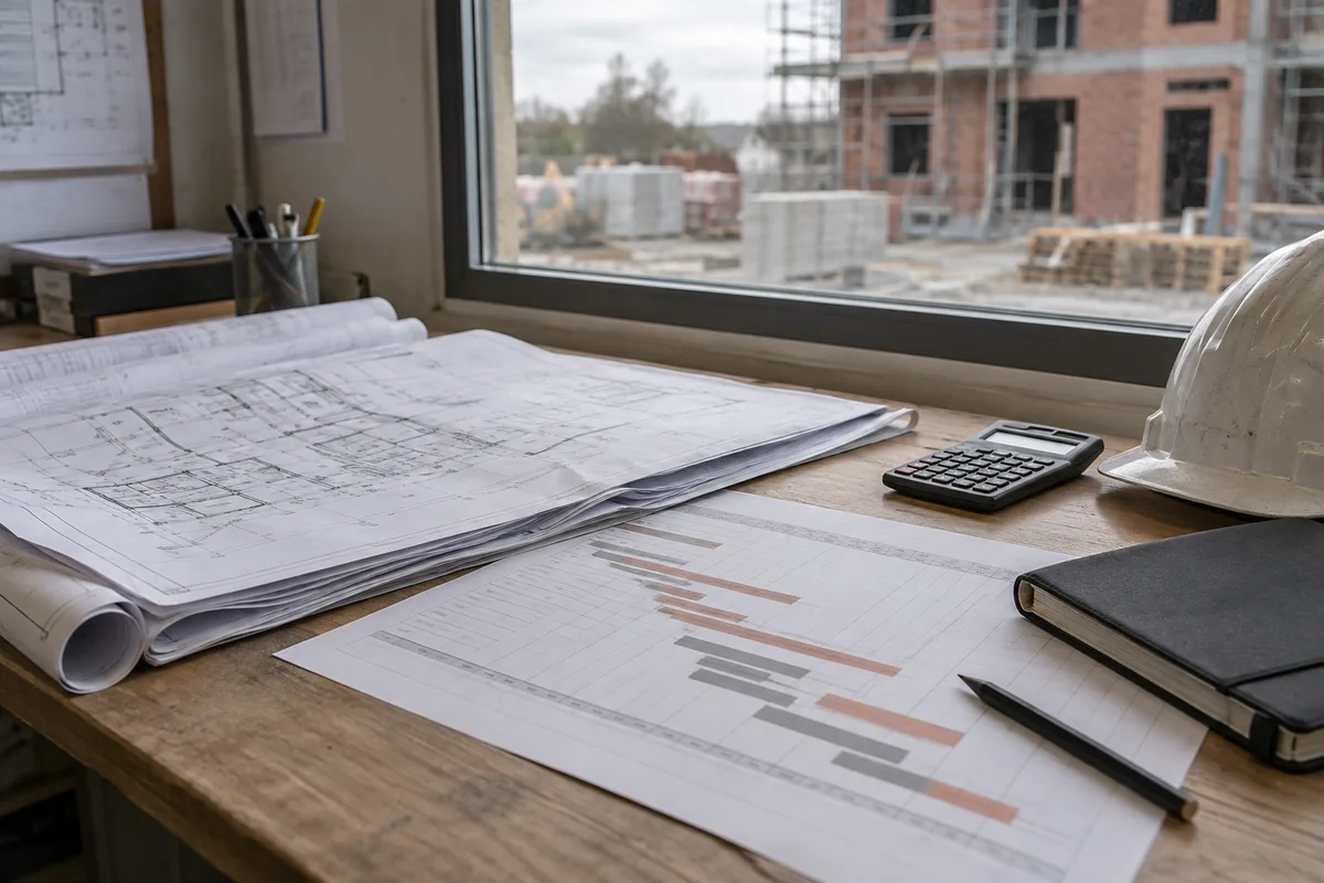 Construction plans and programme records, representative image.
