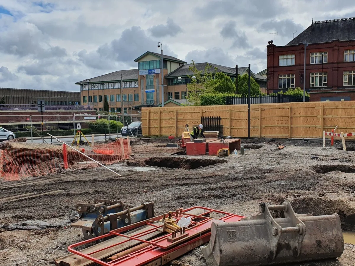 Construction works on a project.